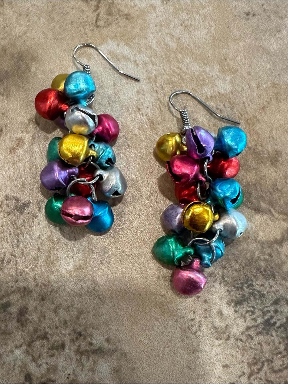 Colorful Jingle Bell Cluster Drop Earrings - Multicolor
